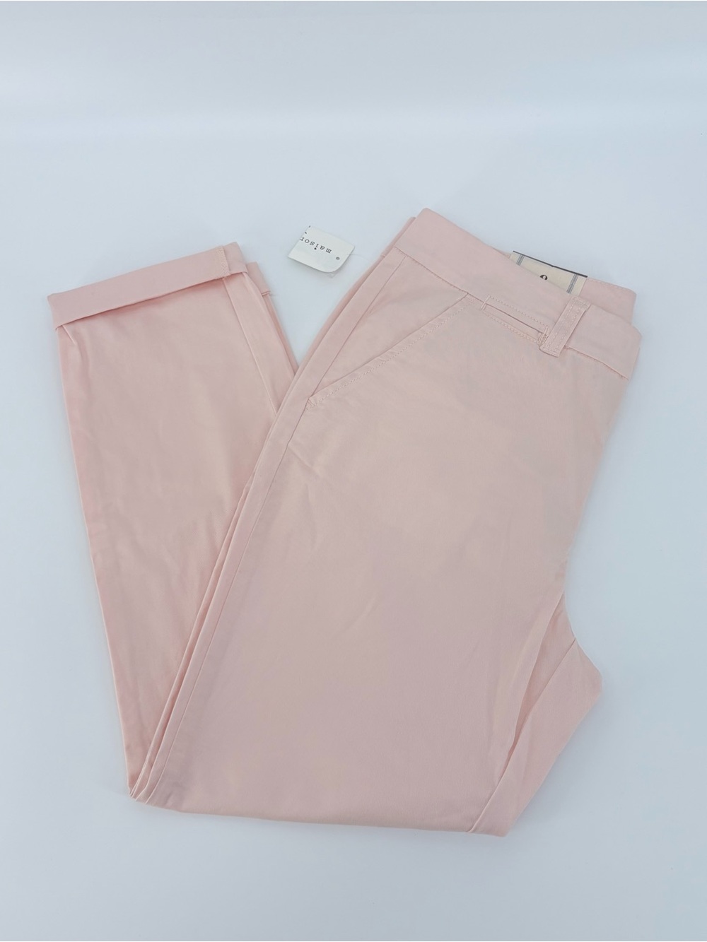 Maison Jules New Women’s 8 Light Pink Mid Rise Essential Ankle Pant NWT